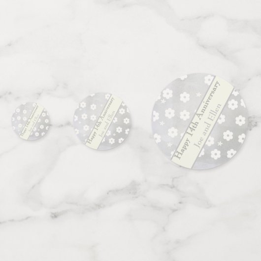14. Hochzeitstag, Elfenbeinjubiläum Konfetti (Vorderseiten)