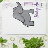 14. Hochzeitstag für Elfenbein niedlicher Elefant Geschirrtuch (Gefaltet)