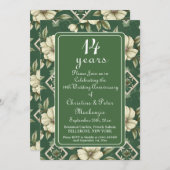 14. Hochzeitstag in Elfenbein Einladung (Vorne/Hinten)