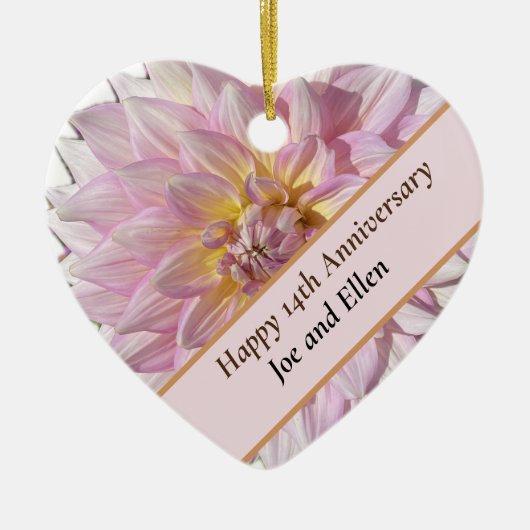 14. Hochzeitstag, Keramik Ornament (Vorne)