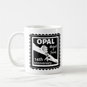 14. Hochzeitstag Opal traditionelle Kaffeetasse