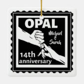 14. Hochzeitstag Opal traditionelle Keramikornament (Rückseite)