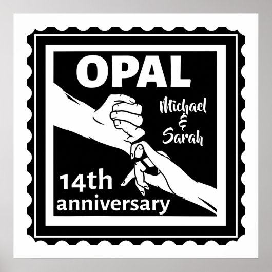 14. Hochzeitstag Opal traditionelle Poster (Vorne)