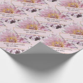 14. Hochzeitstag, rosa Dahlie Geschenkpapier (Ecke)