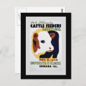 "14. Illinois Cattle Feeders Meeting" WPA Poster Postkarte (Vorne/Hinten)
