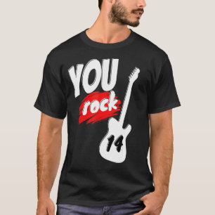 14 Jahre 14. Geburtstagsgitarre You Rock Musician  T-Shirt