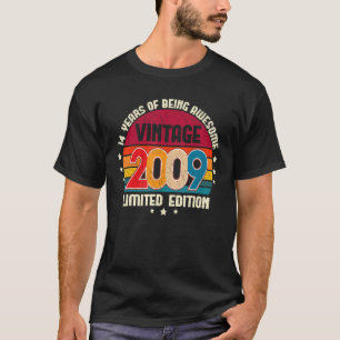 14 Jahre alt BDay Vintag 2009 14. Geburtstag T-Shirt