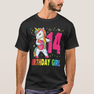 14 Jahre alt Einhorn Flossing 14. Geburtstagsmädch T-Shirt