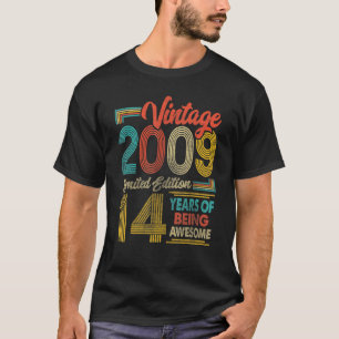 14 Jahre alt Geboren 2009 Vintage 14. Geburtstag T-Shirt