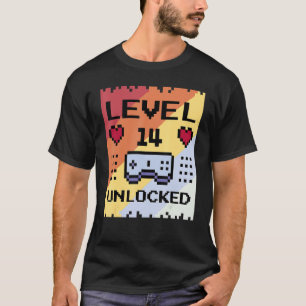 14 Jahre alt Geburtstag Gamer Level Variable Unloc T-Shirt