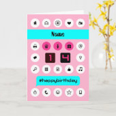 14 Jahre alt personalisierter Geburtstag Name hinz Karte (Gelbe Blume)