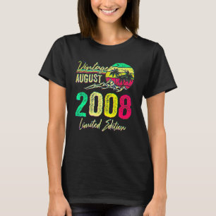 14 Jahre alte Vintage August 2008 14. Geburtstag T-Shirt
