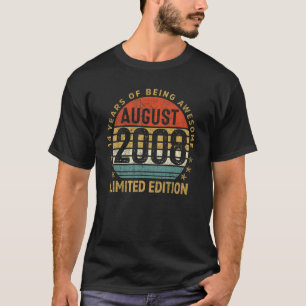 14 Jahre alter August 2008 14. Geburtstag T-Shirt