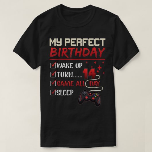 14 Jahre alter Gamer Geschenkboy Teen 14. Perfect T-Shirt (Design vorne)
