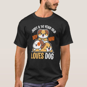14 Jahre alter Junge, der Hunde Liebe Welpe Kind 1 T-Shirt