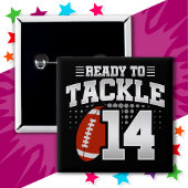 14 Jahre altes Tackle Football Party 14. Geburtsta Button