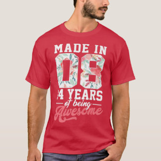 14 Jahre Geboren im Jahr 2008 14. Geburtstagsgesch T-Shirt