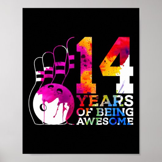 14 Jahre Phantastischer Bowling 14. Geburtstag Poster (Vorne)