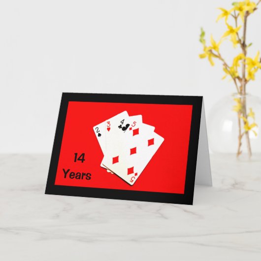 14 Jahre sind ein großer Deal! Jubiläumskarte Karte (Gelbe Blume)