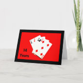 14 Jahre sind ein großer Deal! Jubiläumskarte Karte (Vorderseite)