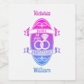 14 Jahre Traditionelles Elfenbein 14. Hochzeit Weinetikett (Einzelnes Label)