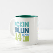 14. Jahrestags-Hochzeits-Geschenk Zweifarbige Tasse (Vorderseite Links)