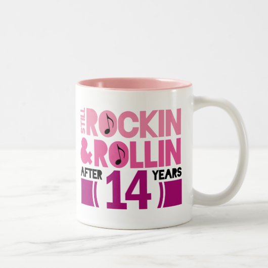14. Jahrestags-Hochzeits-Geschenk Zweifarbige Tasse (Rechts)