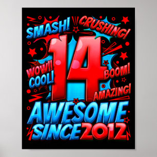 14-jährig für Jungen 14. Geburtstag Junge 14-jähri Poster