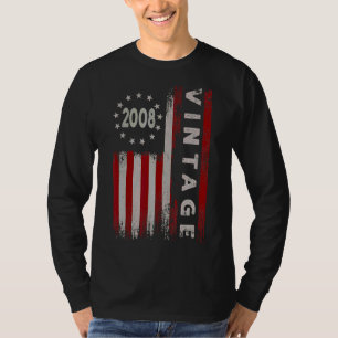 14-jährig Vintage 2008 Amerikanische Flagge 14. G T-Shirt