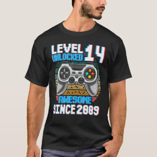 14-jähriger Gamer Boy Seit 2009 14. Geburtstag Gif T-Shirt