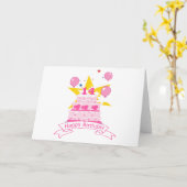 14-jähriger Geburtstagskuchen Karte (Gelbe Blume)