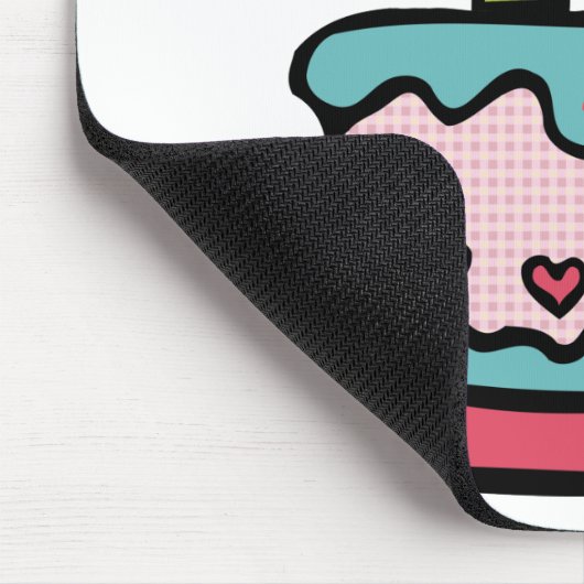 14-jähriger Geburtstagskuchen Mousepad (Ecke)