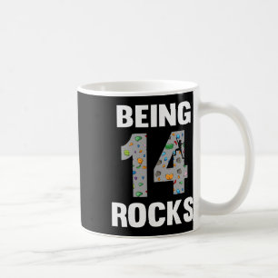 14-jähriger Kletterer Geburtstag 14. Kletterer Bei Kaffeetasse