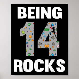 14-jähriger Kletterer Geburtstag 14. Kletterer Bei Poster