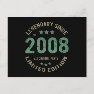 14-jähriger Tag 2008 Legende seit 14. Geburtstag Postkarte