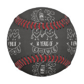 14. Jubiläum Geschenk Chalk Herzen Baseball (Rückseite)