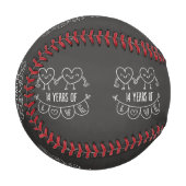 14. Jubiläum Geschenk Chalk Herzen Baseball (Vorderseite Links)