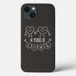 14. Jubiläum Geschenk Chalk Herzen Case-Mate iPhone Hülle