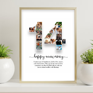 14. Jubiläums-Fotocollage-Poster Poster