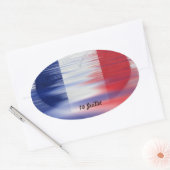 14 Juillet Fête Nationale Ovaler Aufkleber (Umschlag)