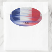 14 Juillet Fête Nationale Ovaler Aufkleber (Tasche)