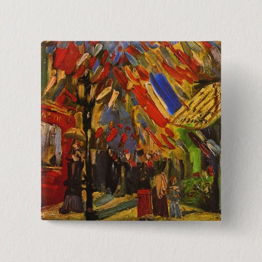 14. Juli Feier in Paris Van Gogh Fine Art Button (Vorderseite)