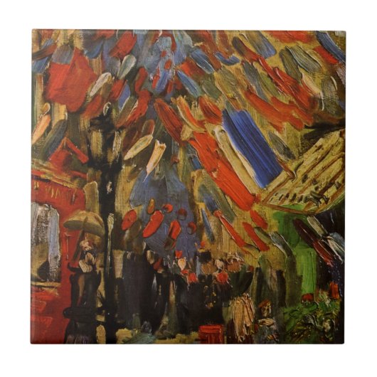 14. Juli Feier in Paris von Vincent van Gogh Fliese (Vorderseite)