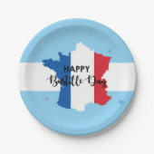 14. Juli Frankreich Nationaler Nationalfeiertag 7" Pappteller (Vorderseite)