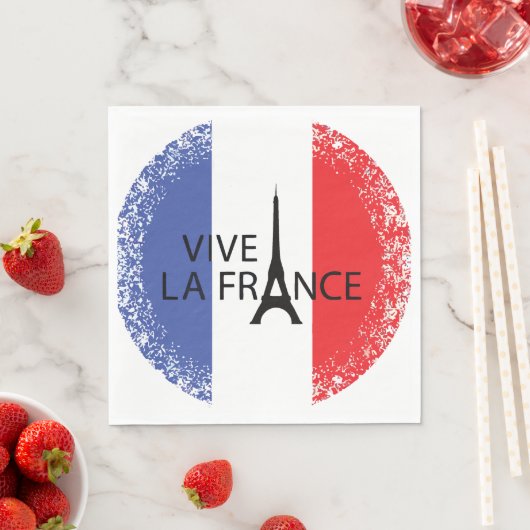 14. Juli Frankreich Nationaler Nationalfeiertag Serviette (Beispiel)