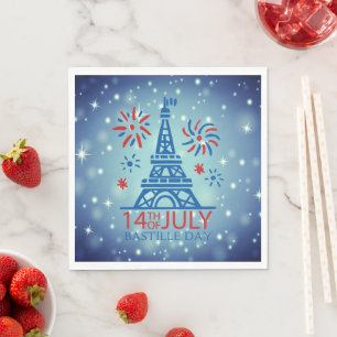 14. Juli Frankreich Nationaler Nationalfeiertag Serviette