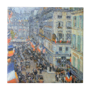 14. Juli, Rue Daunou von Childe Hassam Fliese
