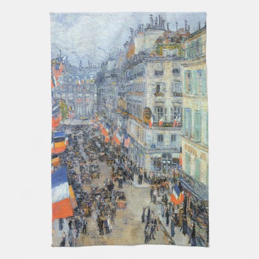 14. Juli, Rue Daunou von Childe Hassam Küchentuch (Vertikal)