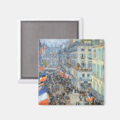 14. Juli, Rue Daunou von Childe Hassam Magnet (Vorderseite/Rückseite)