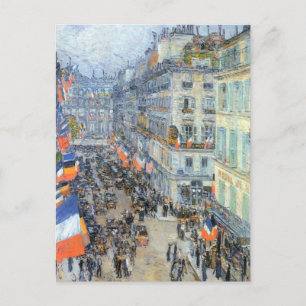 14. Juli, Rue Daunou von Childe Hassam Postkarte
